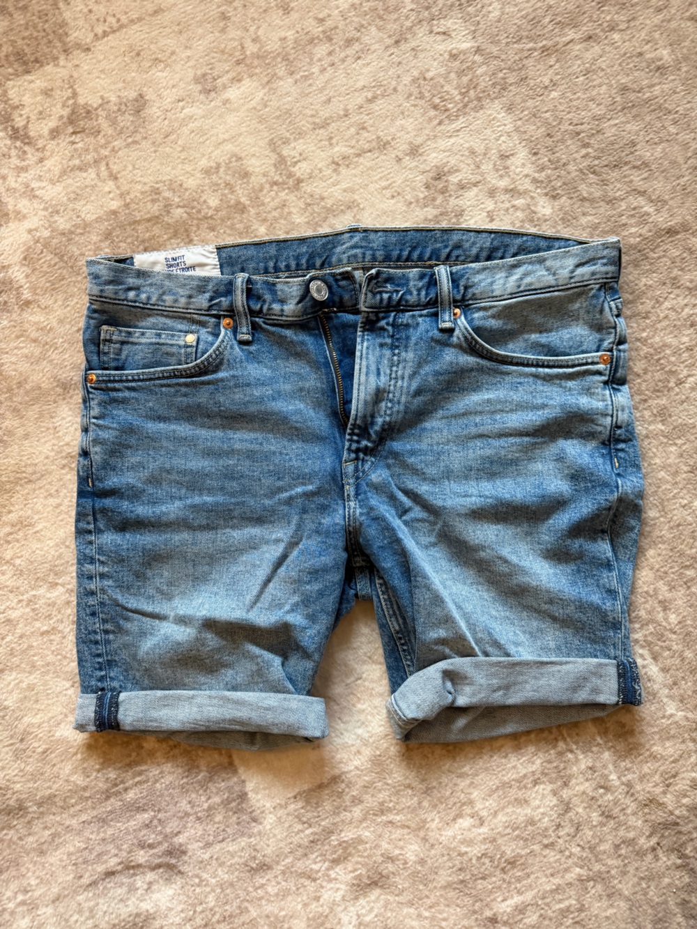 H&M Slim Fit Cuffed Denim Jean Shorts 34